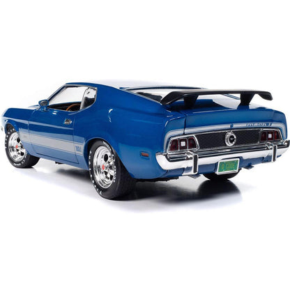 1973 Ford Mustang Mach 1 (Class of 1973) - Blue Glow 1:18 Scale Diecast Model Car by American Muscle - Ertl