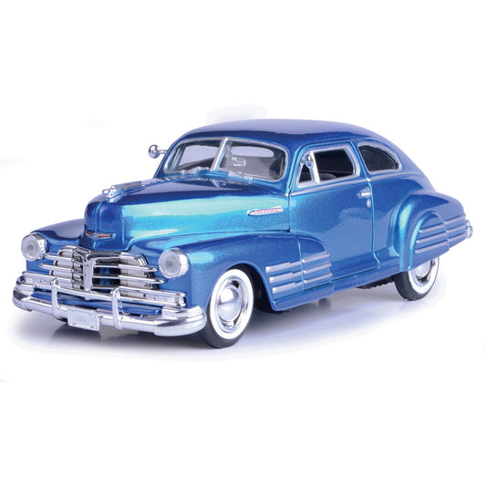 1948 Chevy Aerosedan Fleetline - Metallic Blue 1:24 Scale Diecast Model Car by Motormax