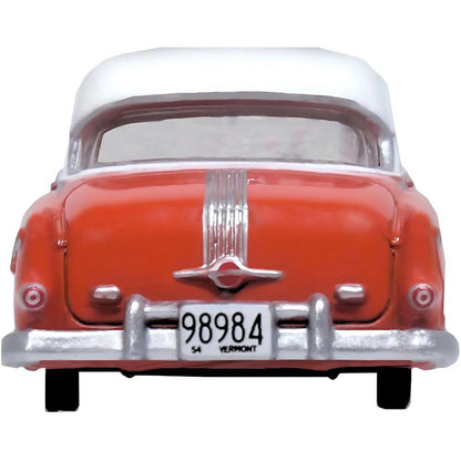1954 Pontiac Chieftain 4-Door Sedan - Coral Red / Winter White 1:87 Scale Diecast Model Car by Oxford Diecast