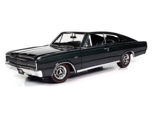 1966 Dodge Charger Hardtop (MCACN) - GG1 Dark Green 1:18 Scale Diecast Model Car by American Muscle - Ertl