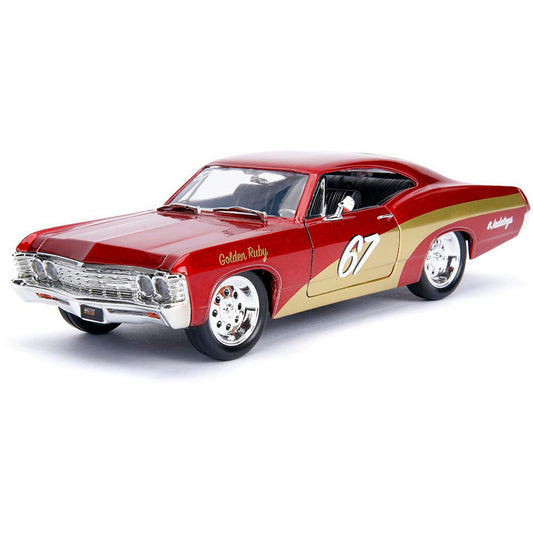 1967 Chevy Impala 2-Door #67 Golden Ruby 1:24 Scale Diecast Model Car by Jada Toys