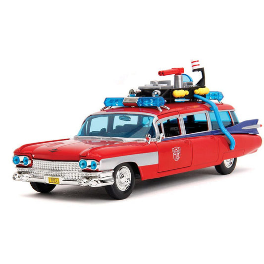 Ghostbusters ECTO-1 Optimus Prime Cadillac 1:24 Scale Diecast Model Car by Jada Toys