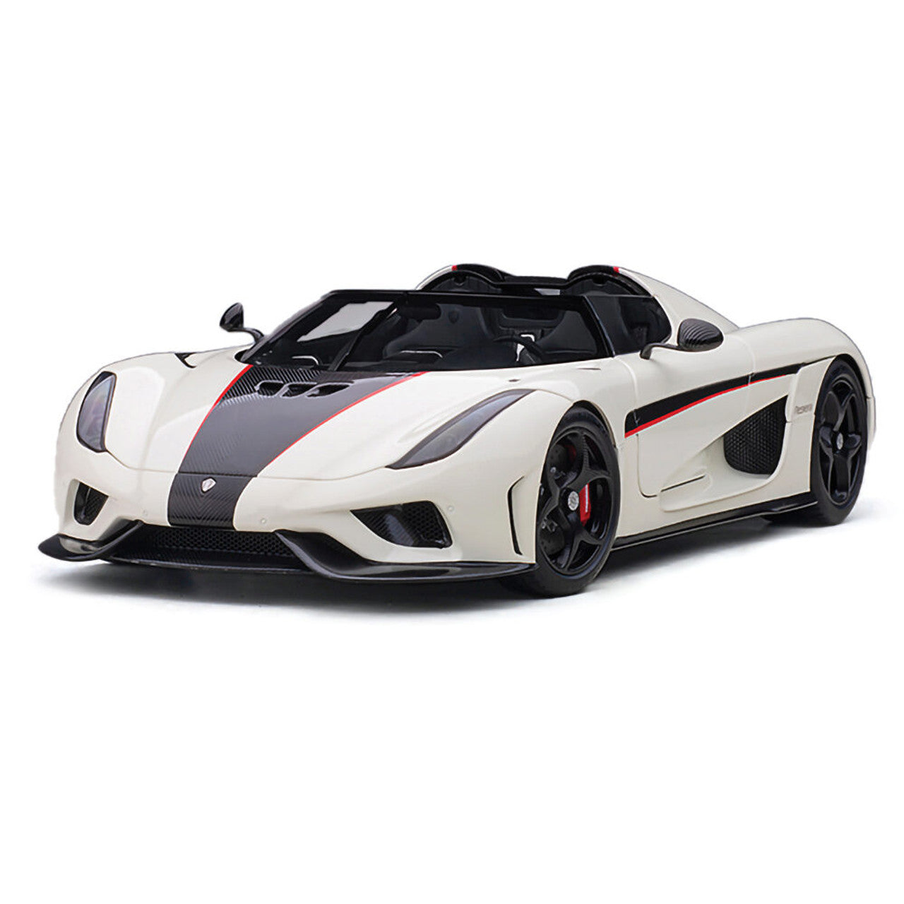 Koenigsegg Regera - White w/Carbon Accents 1:18 Scale Composite Diecast Model Car by AutoArt
