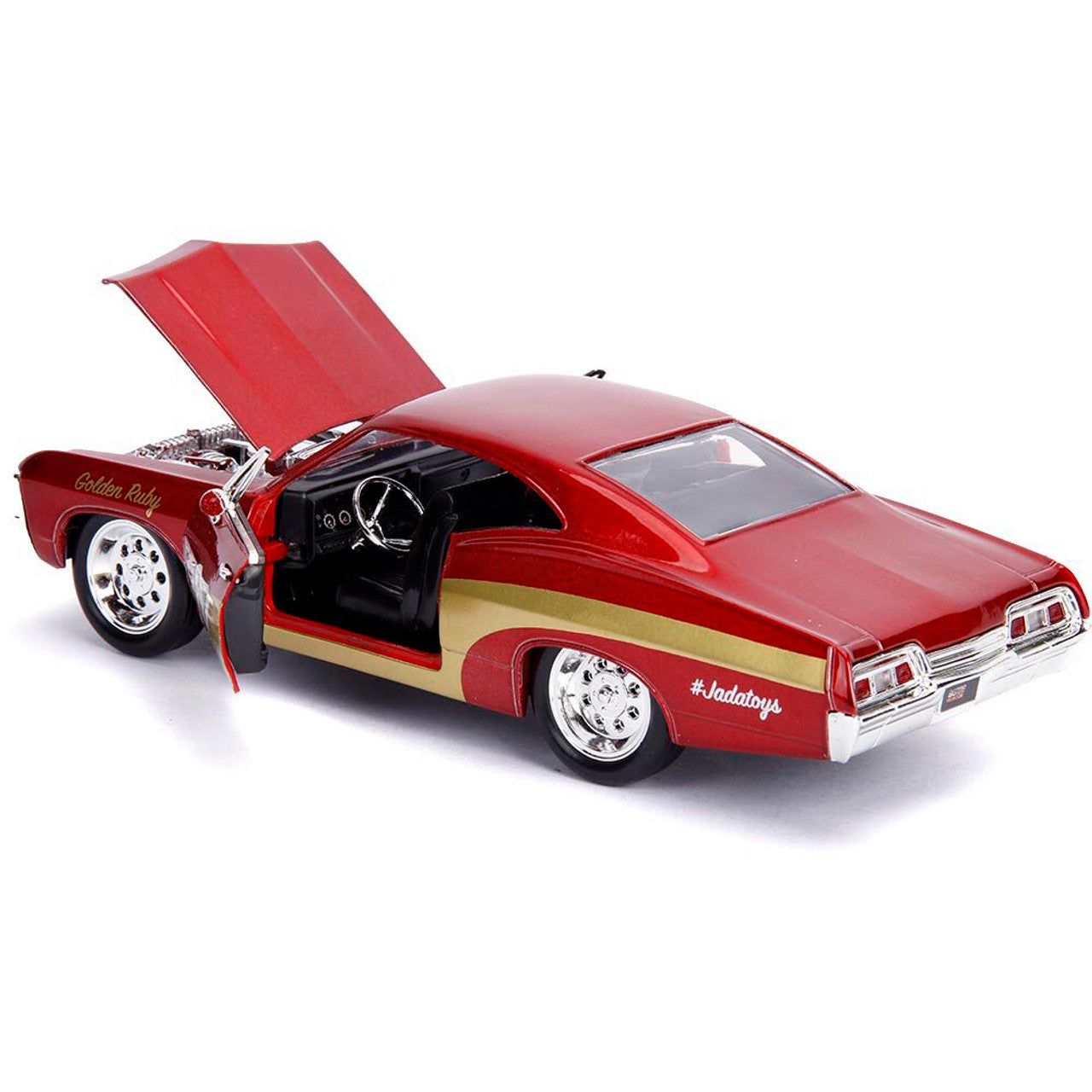 1967 Chevy Impala 2-Door #67 Golden Ruby 1:24 Scale Diecast Model Car by Jada Toys