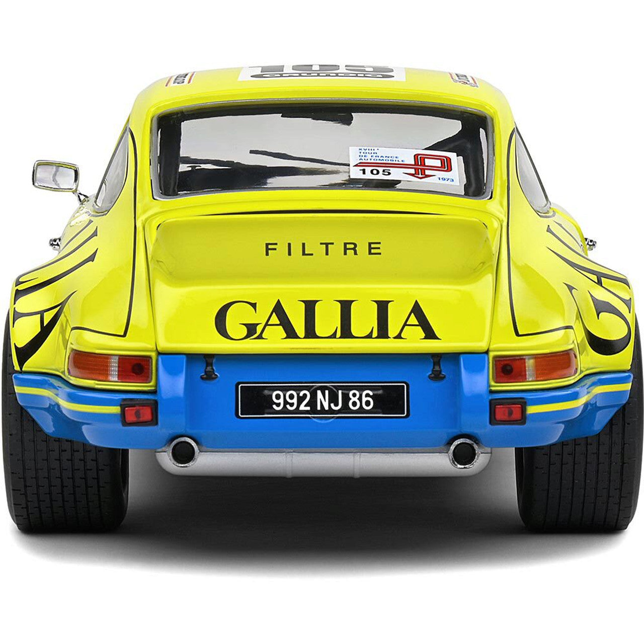 1973 Porsche 911 RSR Yellow Lafosse / Angoulet | Solido 1:18 Scale Diecast Model Car by Solido