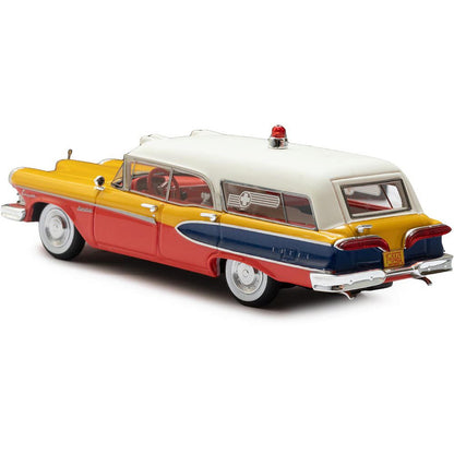 1958 Edsel Corsair Ambulance by Memphian Coachwork Co. - Orange 1:43 Scale Cast Resin Model Car by Esval Models
