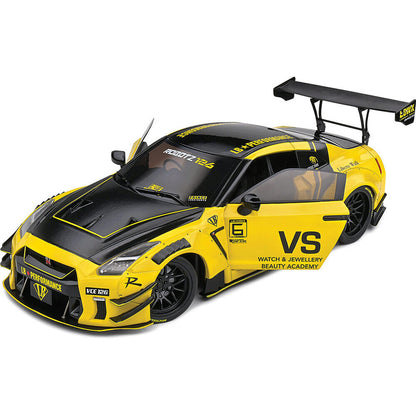 2020 Nissan GT-R (R35) W/ Liberty Walk Body Kit 2.0 - Yellow 1:18 Scale Diecast Model Car by Solido