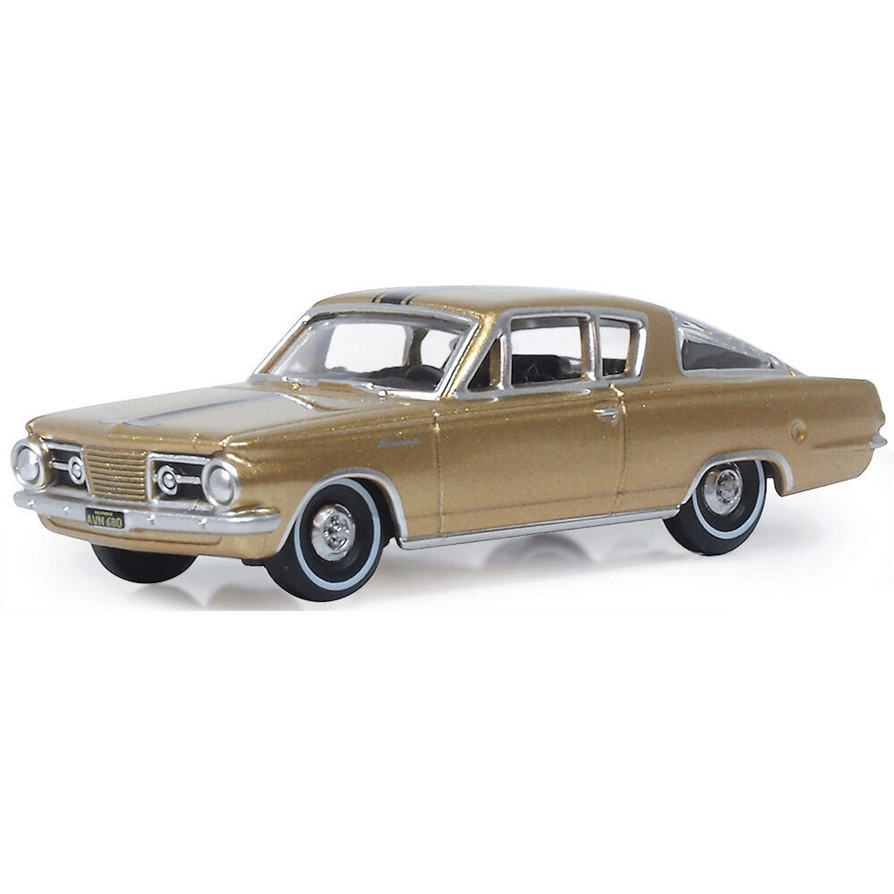 1965 Plymouth Barracuda - Gold 1:87 Scale Diecast Model Car by Oxford Diecast
