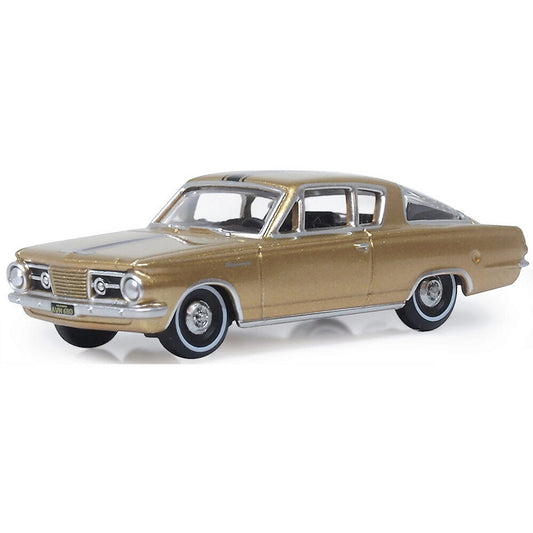 1965 Plymouth Barracuda - Gold 1:87 Scale Diecast Model Car by Oxford Diecast