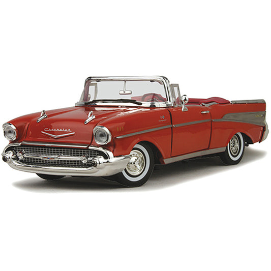 1957 Chevy Bel Air Convertible - Red 1:18 Scale Diecast Model by Motormax