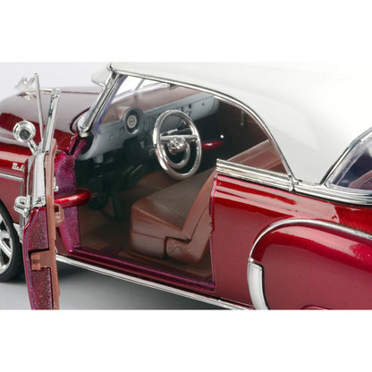 1950 Chevy Bel Air-Metallic Red w/ White Top 1:18 Scale Diecast Model Car by Motormax