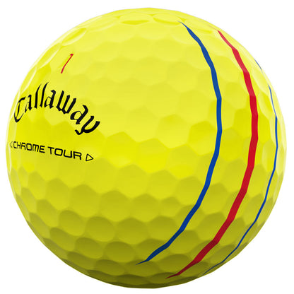 Chrome Tour Triple Track Golf Balls - Yellow - 12 Pack
