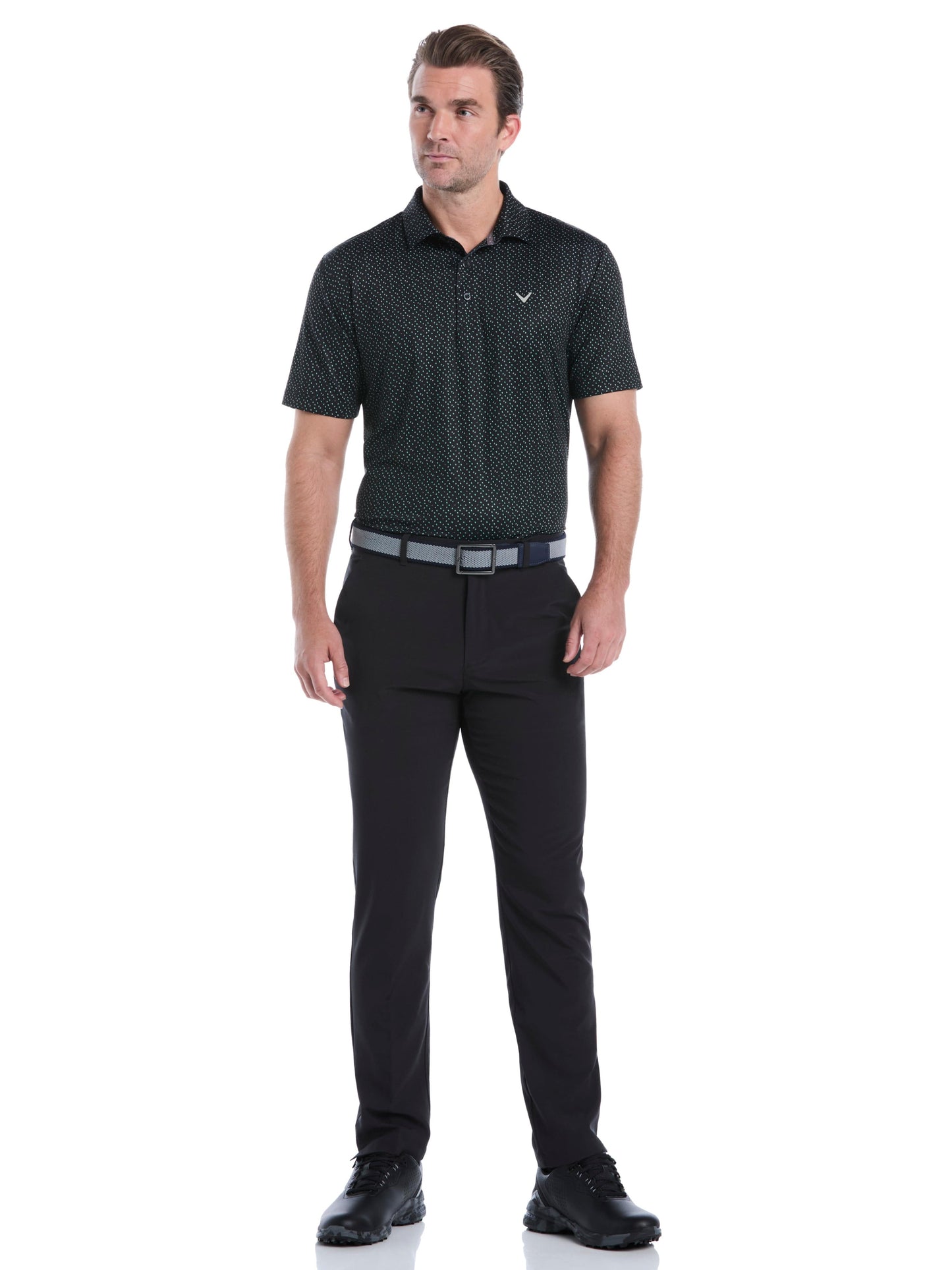 Mens All Over Score Card Print Polo