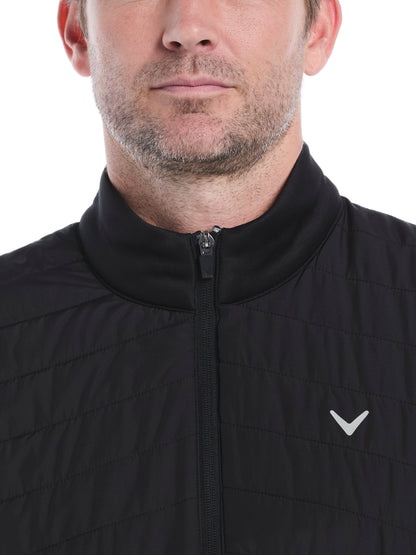 Mens Quilted Puffer Full Zip Golf Vest