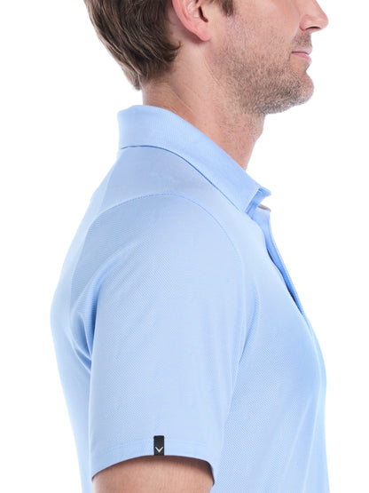 Mens Chevron Twill Jacquard Golf Polo