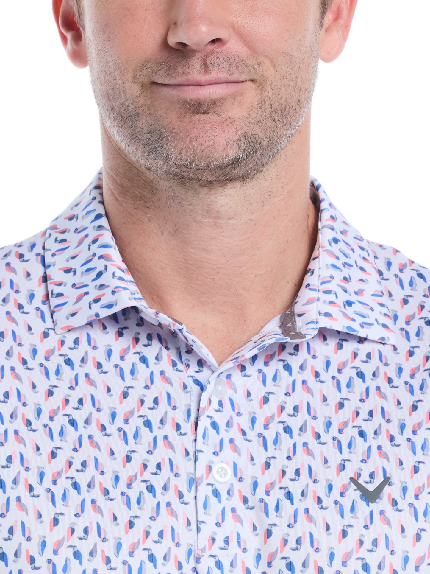 Mens Day All Over Birdie Print Polo