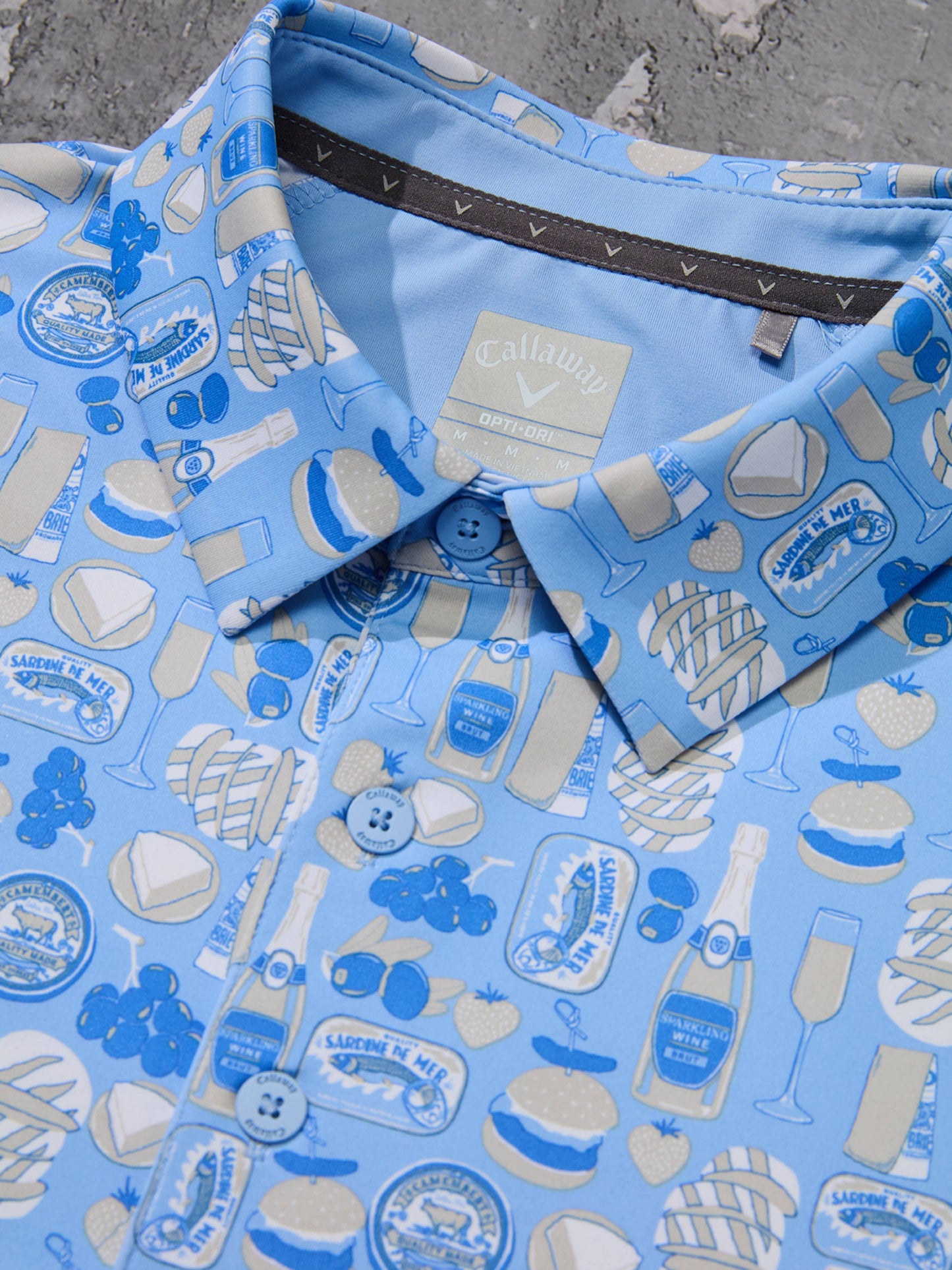 Mens Celebration Feast Print Golf Polo