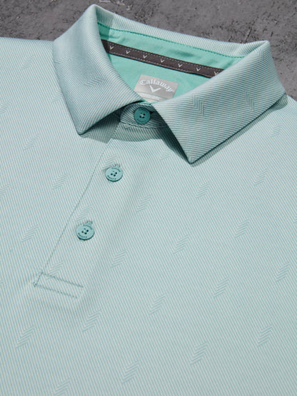 Mens Chevron Twill Jacquard Golf Polo
