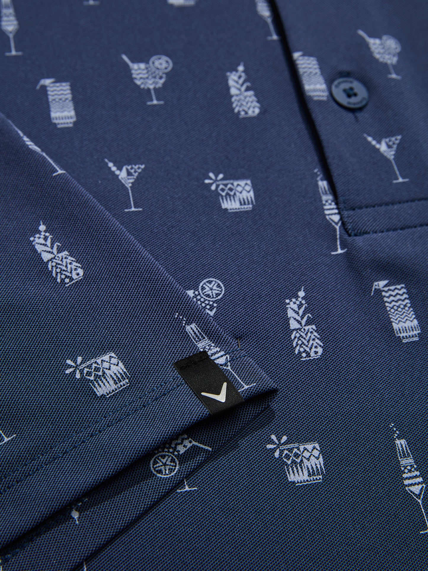 Mens Geo Cocktail Print Golf Polo