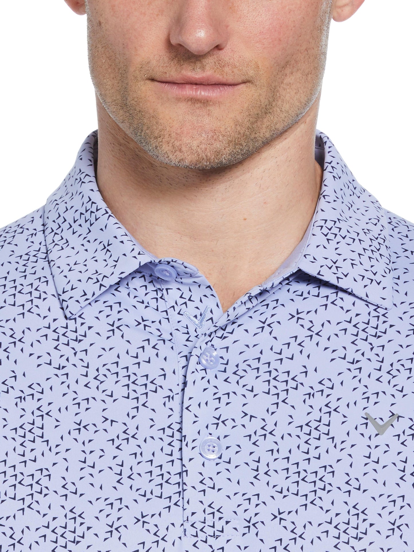 Mens Chevron Print Golf Polo
