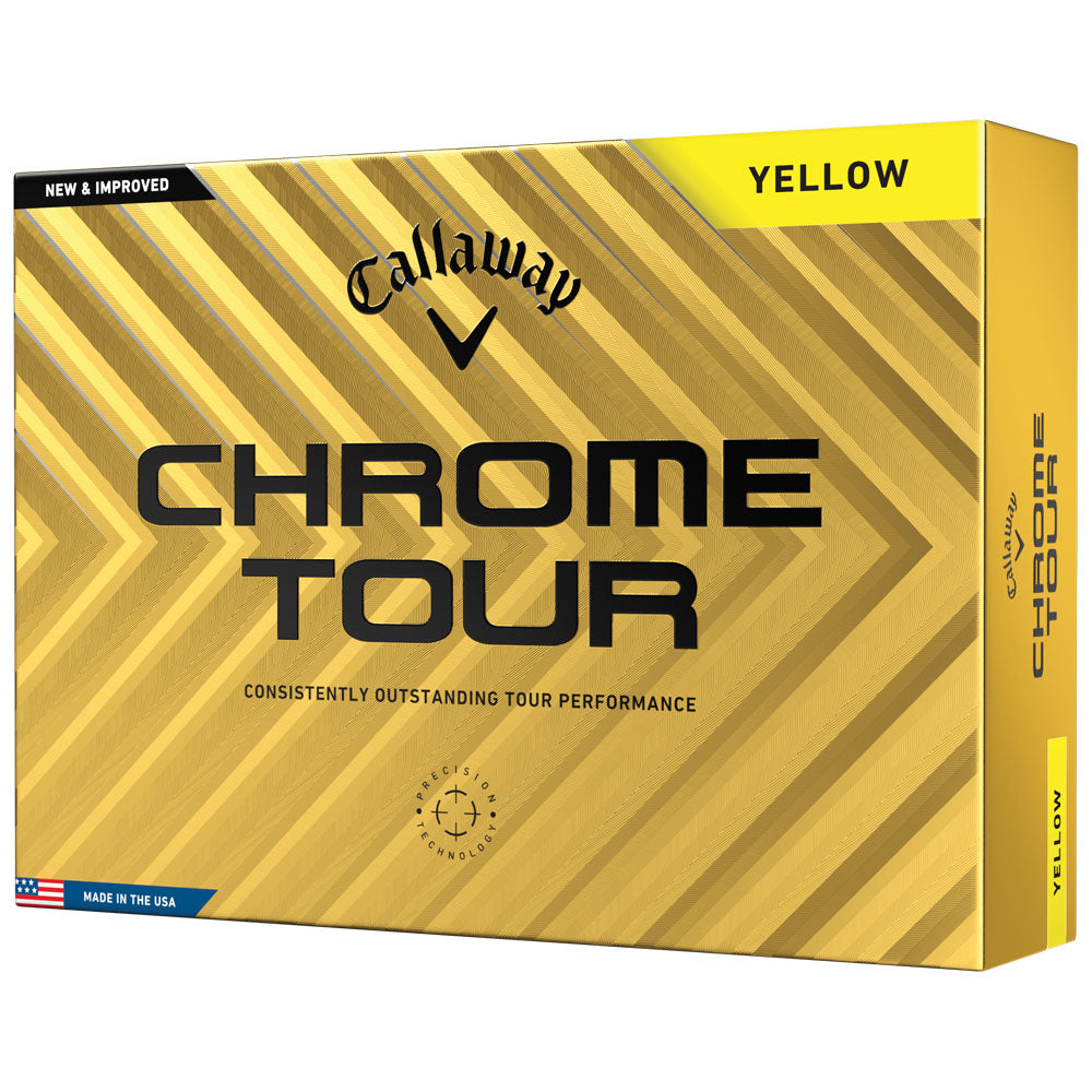 Chrome Tour Golf Balls - Yellow - 12 Pack