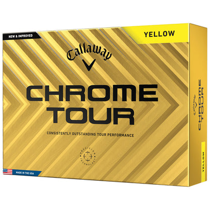 Chrome Tour Golf Balls - Yellow - 12 Pack