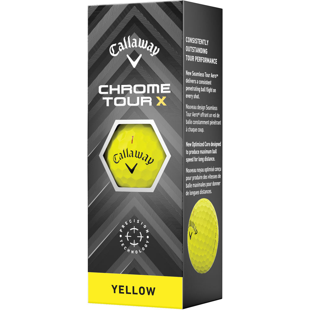 Chrome Tour X Golf Balls - Yellow - 12 Pack