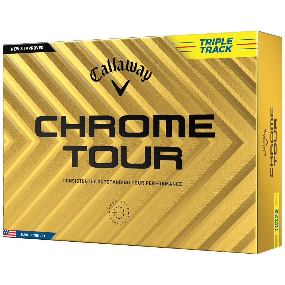 Chrome Tour Triple Track Golf Balls - Yellow - 12 Pack