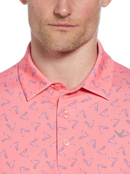 Mens All Over Chevron Printed Polo