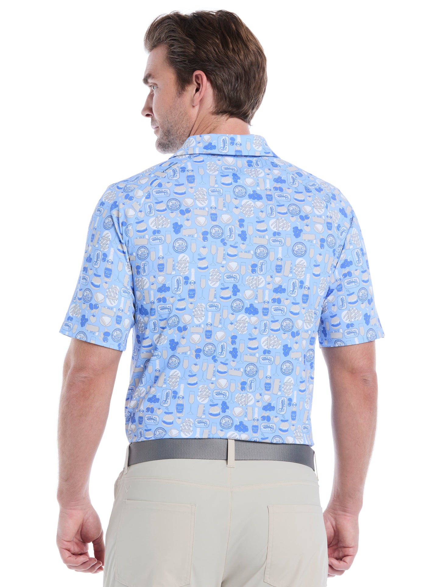 Mens Celebration Feast Print Golf Polo