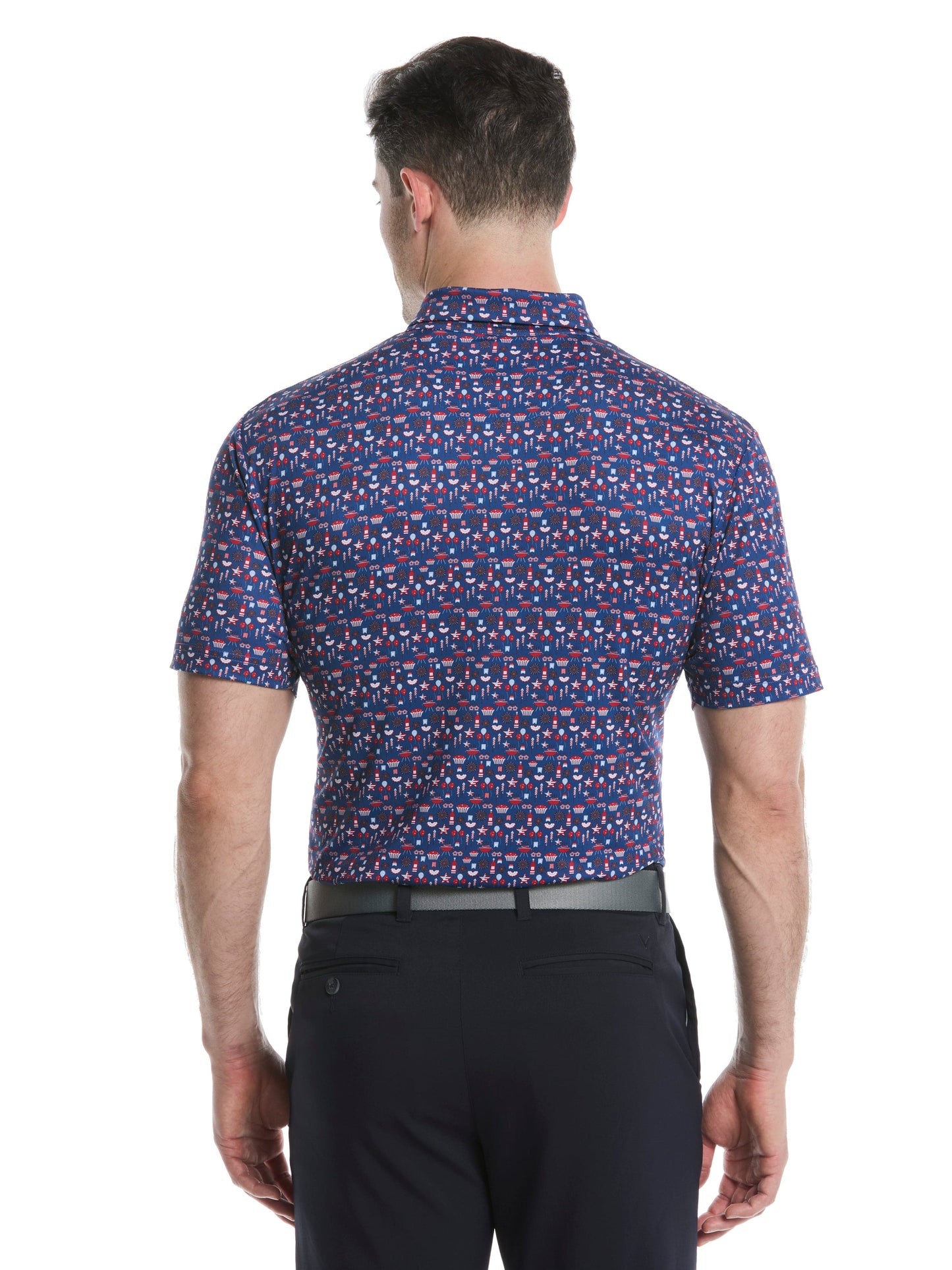 Mens Americana Print Polo