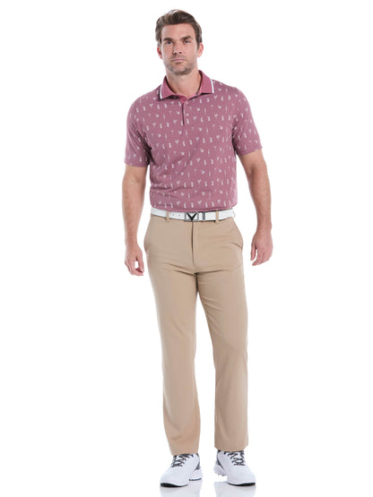 Mens Geo Cocktail Print Golf Polo