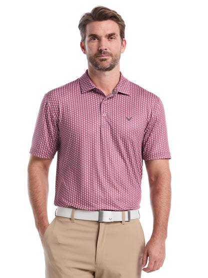 Mens All Over Chevron Geo Polo