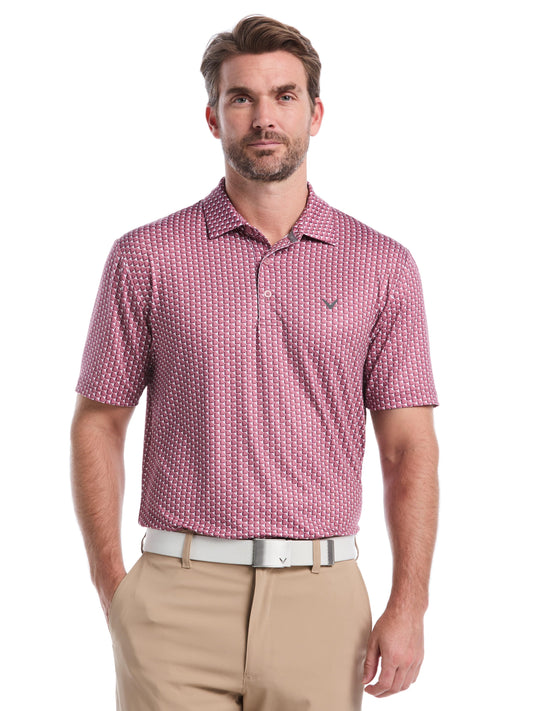 Mens All Over Chevron Geo Polo