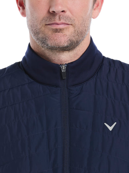 Mens Quilted Puffer Full Zip Golf Vest