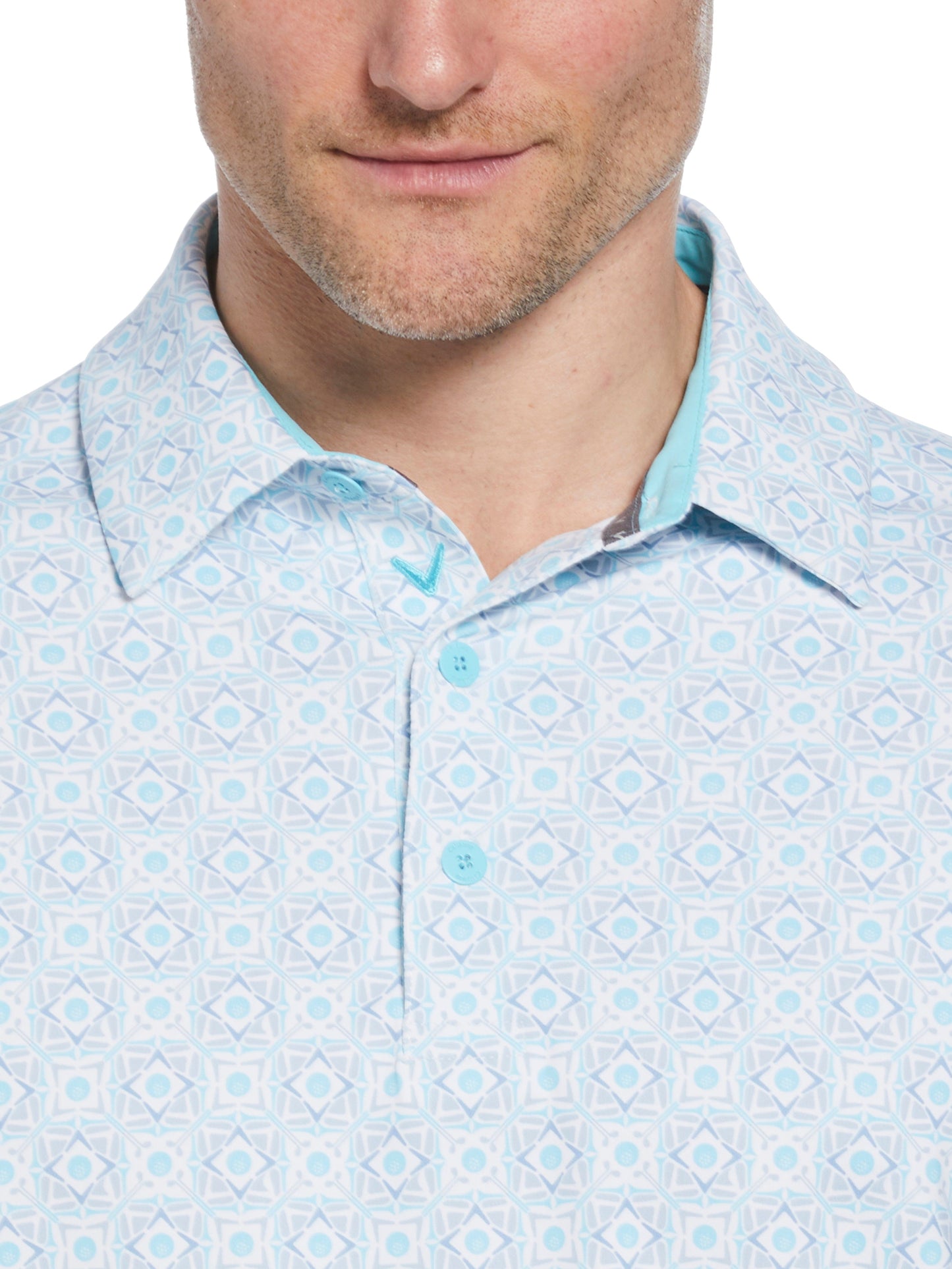 Mens Foulard Print Golf Polo