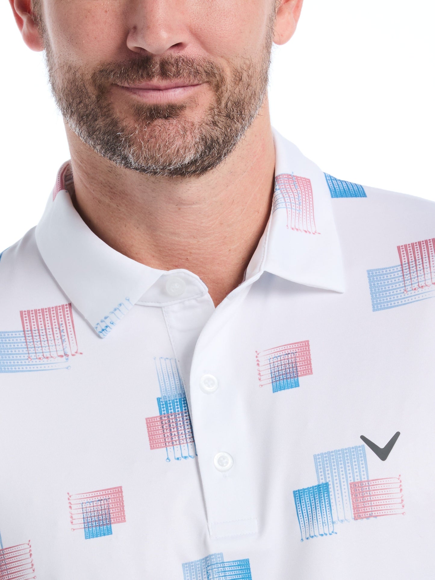 Mens 8 Essential Clubs Print Polo
