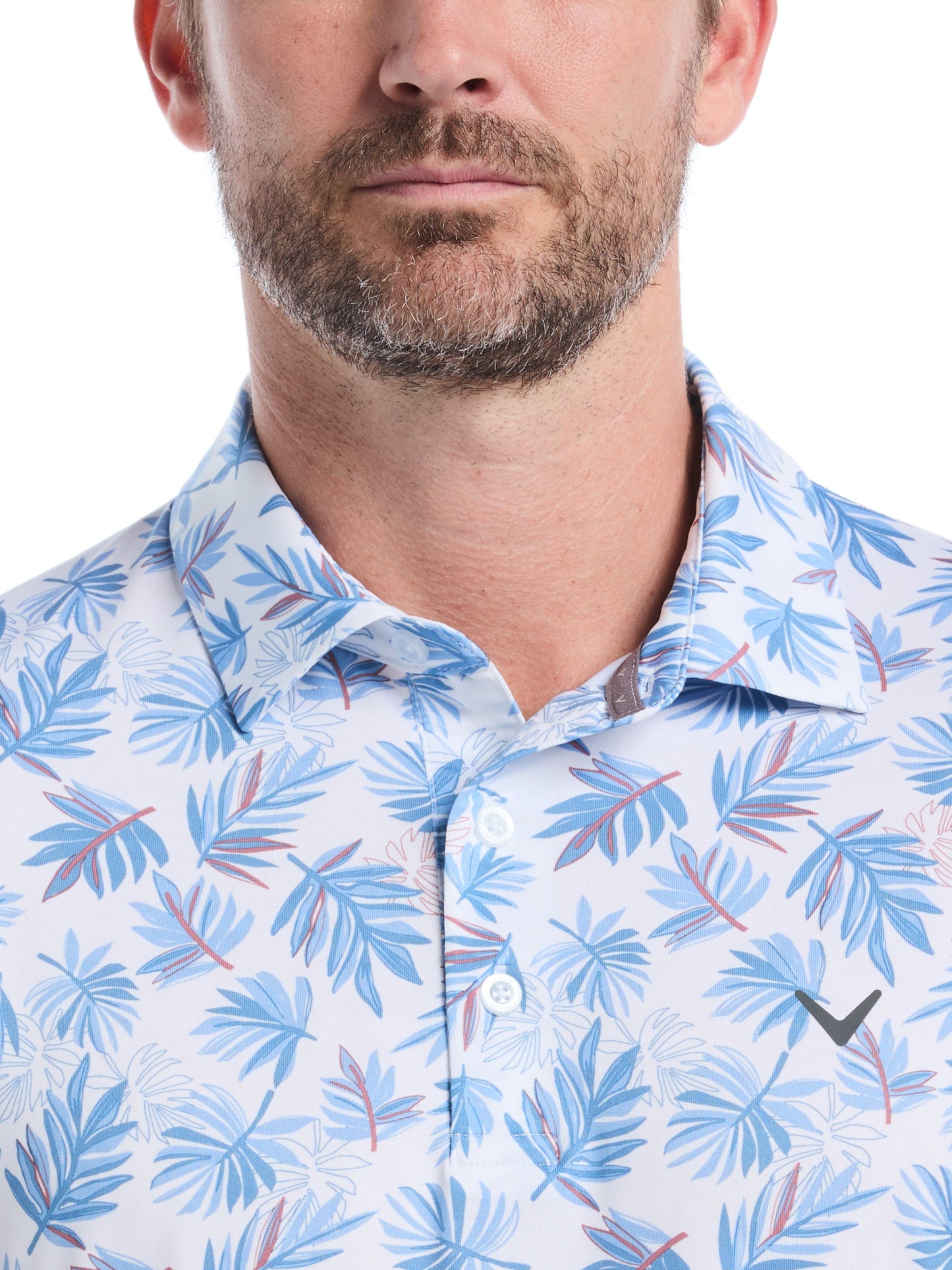 Mens Floral Polo