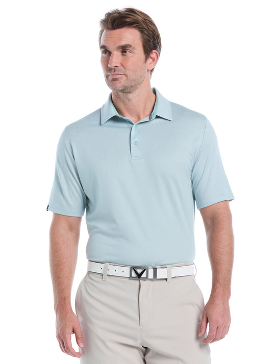 Mens Chevron Twill Jacquard Golf Polo