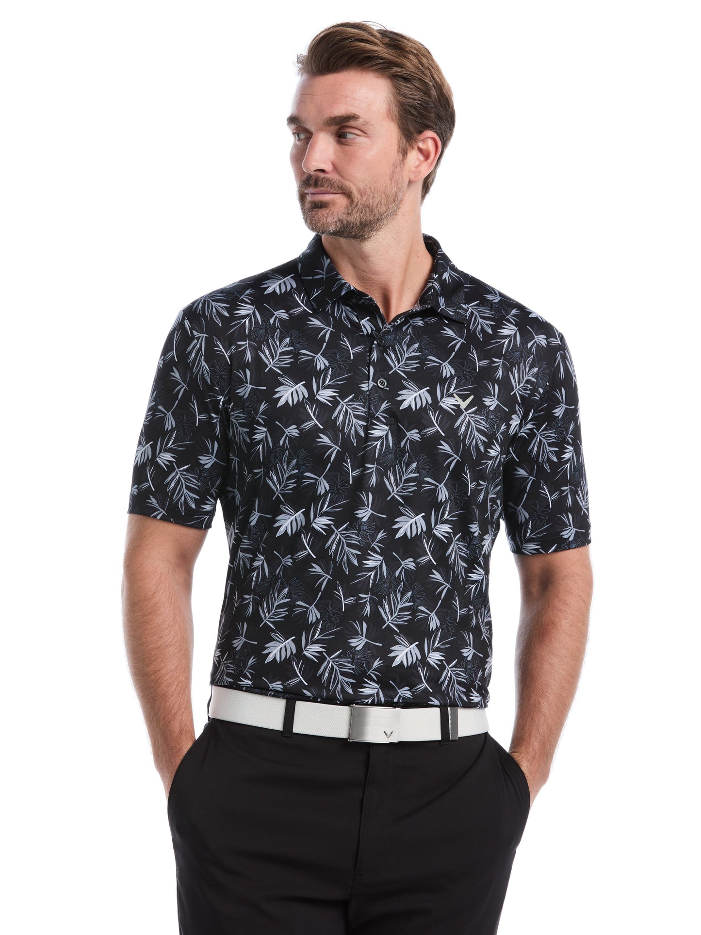 Mens Floral Polo