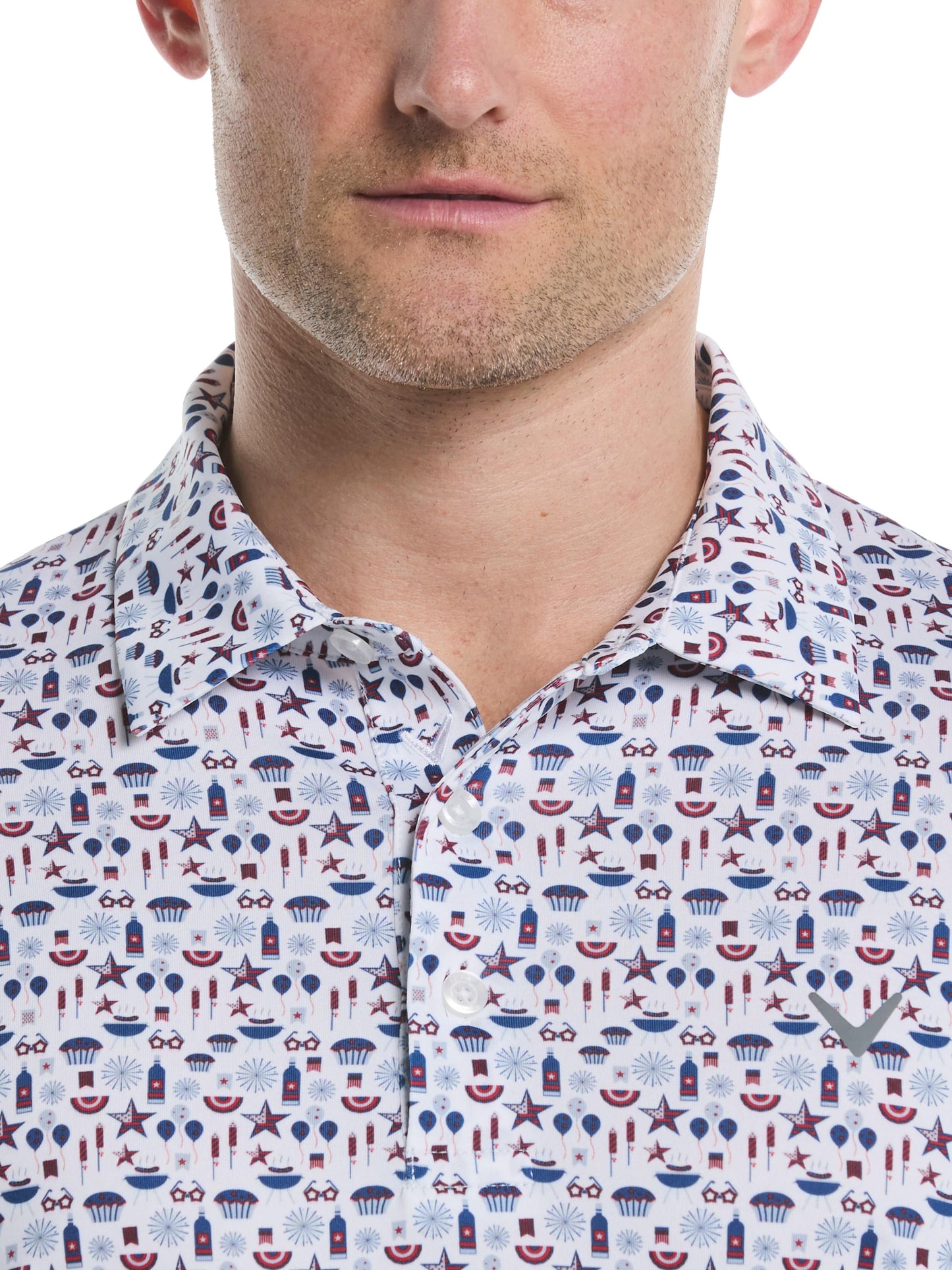 Mens Americana Print Polo