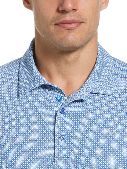 Mens Chevron Foulard Print Golf Polo