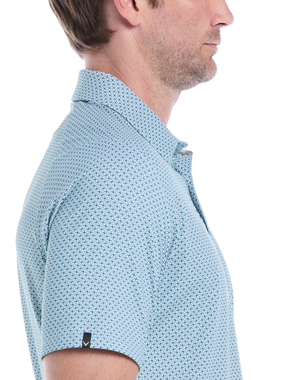 Mens Chevron Print Golf Polo Shirt